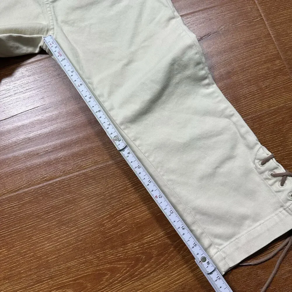 Vintage Ralph Lauren Chino Pants Youth Girls 12 Beige Ankle Ties Western Boho